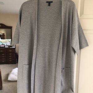 Eileen Fisher Grey Short Sleeve Sweater jacket